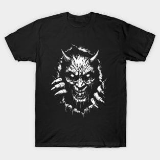 Creepy Demon Staring at You, Halloween Party Costume T-Shirt